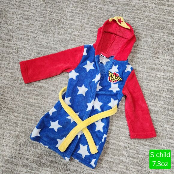 DC Comics Wonder Woman girl's plush robe with hood size S - Picture 1 of 12